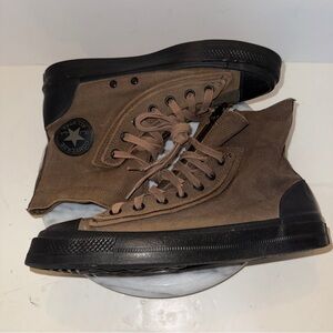 "rare converse chuck taylor military combat boots zip and tie mens 8 womans 10"